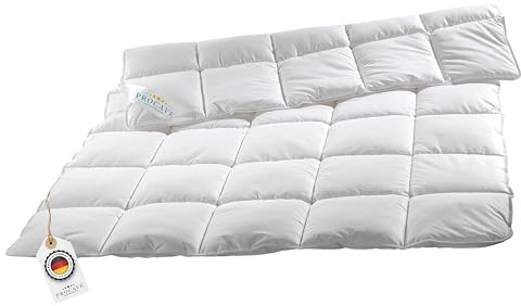 PROCAVE Micro-Comfort Qualitäts-Bettdecke für den Sommer | Entspannt schlafen | Atmungsaktive Steppdecke in weiß in 135x200 cm