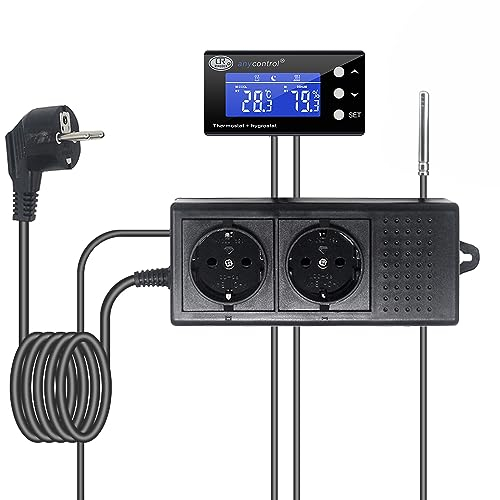 Digitaler 2-in-1 Thermostat Hygrostat Kontroller Alarmfunktion Tag/Nachtmodus Terrarium *externes Display* TXH