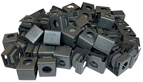 RackGold® Black 12-24 Slide-on Cage Nuts 50 Pack - USA Made