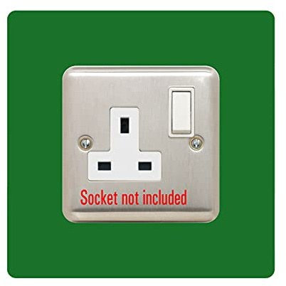 Single Socket Surround | Square | Acrylic Back Panel or Finger Plate | Light Switch Plug (Dark Green)