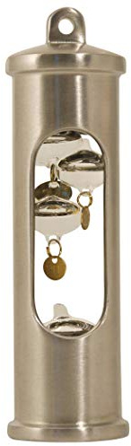 Galileiglaeser Thermometer Edelstahl matt gebürstet, Galileiglas ohne Wandhalterung, E.S.Soerensen