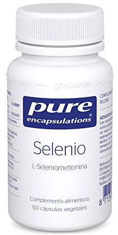 PURE ENCAPSULATIONS Selenio | L-seleniometionina | Protege del Daño Oxidativo y al Sistema Inmunitario | Fortalece Pelo y Uñas | Apoya la Función Tiroidea y Espermatogéneis | 60 Cápsulas Vegetales