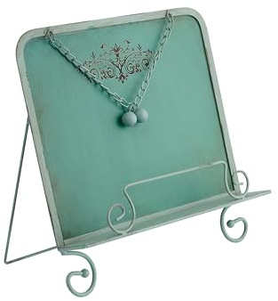 Creative Co-Op Metal Cookbook Holder, Blue