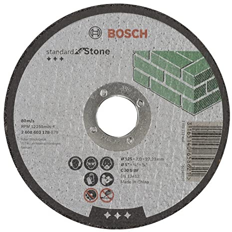 Bosch Accessories 2608603178 Disque à tronçonner à moyeu plat standard for stone C 30 S BF 125 mm 22,23 mm 3,0 mm