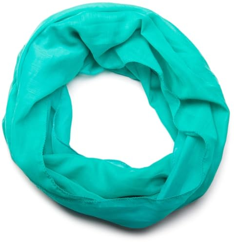 styleBREAKER leichter unifarbener Loop Schlauchschal | Sommerschal aus fließendem Material | Seidiges Halstuch für Damen & Herren | Weich, Luftig & Modisch | 77 x 46 cm, Aquagrün