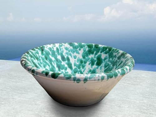 Le Terrecotte di Cassiano Fabio catino in Terracotta cm 30 Contenitore smaltato Lucido per Alimenti