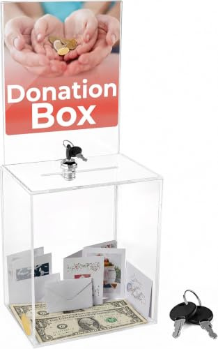My Charity Boxes - Stor donationslåda - ballonglåda - förslagslåda - akrylbox - spetsbox - med stort displayområde