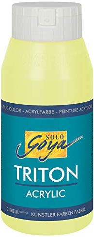 KREUL 17038 - Solo Goya Triton Acrylfarbe lichtgrün, 750 ml Flasche, schnell und matt trocknend, Farbe auf Wasserbasis, in Studienqualität, vielseitig einsetzbar, gut deckend und ergiebig