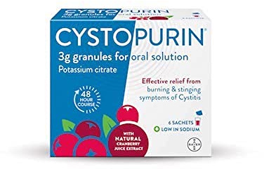 Cystopurin Cystitis Relief, Cranberry Flavour and Low in Sodium, 6 Sachets