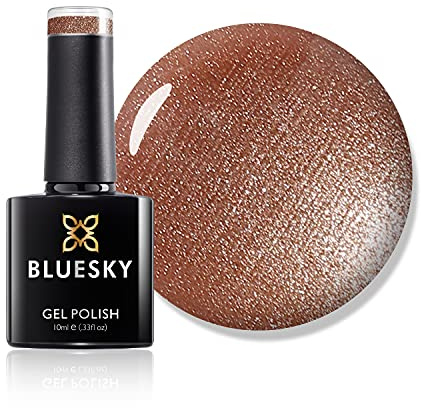 Bluesky Gel Nail Polish, Spice Sparkle 80542, Bright, Glitter, Orange, Peach, Long Lasting, Chip Resistant, 10 ml (Requires Curing Under UV LED Lamp)