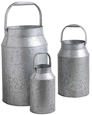 AUBRY GASPARD Bidon à Lait en Zinc Lourd (Lot de 3)