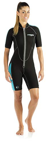 Cressi Lido 2 mm Lady Short Sleeves Short Wetsuits, Black/Azure, M [Duplicate]