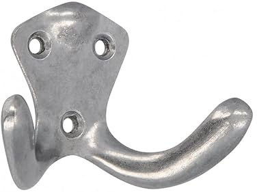 SIRO Kleiderhaken Sundern, Schlicht, Druckguss silber natur glänzend, 47 mm x 32 mm x 72 mm, LA 19 x 22 x 22 mm, 1132/AL2