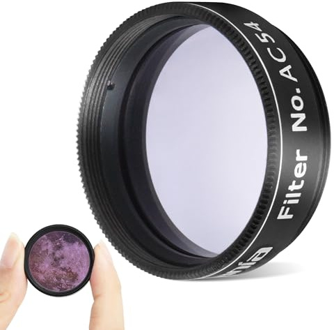 Astromania Telescope Filter 1.25 Inches, Moon Filter Aluminum Frame for Astronomical Telescope Eyepiece, Telescope Planetary Color Filter Suitable for Enhancing Contrast in Lunar Observation - #AC54