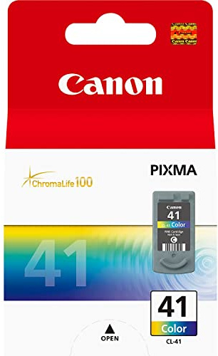Canon CL-41 Cartucho de Tinta Original Tricolor para Impresora de Inyeccion de Tinta Pixma MP140,150,160,170,180,190,210,220,450,450x,460,470-iP1200,1300,1600,1700,1800,1900,2200,2500,2600