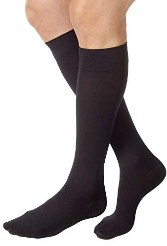 JOBST Relief Knee High Graduated Compression Socks, 15-20 mmHg - Comfortable Unisex Design - Closed Toe, Black, Medium