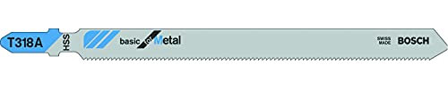 Bosch Professional 3x Hojas de sierra de calar T 318 A Basic for Metal (para Tubos y perfiles metálicos, pared delgada, accesorios Sierra de calar), Plata