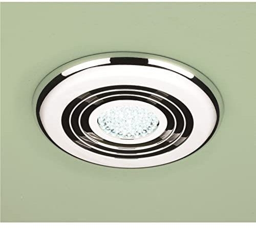 HIB 32700 Cyclone Chrome Showerlight with LED Cool White Lamp & High Power Inline Fan