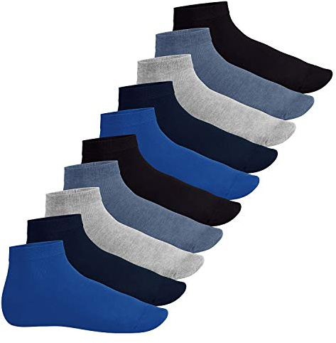 Footstar EVERYDAY! 10 Paar Damen Herren Quarter Socken - Jeanstöne 35-38