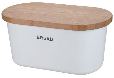 Zeller 25351 XL Brotkasten, weiß, Melamin/Bambus, ca. 39 x 23 x 18,5 cm
