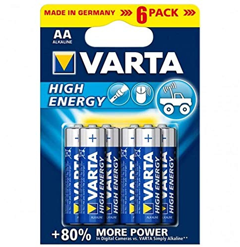 Varta 4906121446 Longlife Power (High Energy) Batteria Alcalina, Stilo AA LR06, Confezione da 6 Pile - Il design può variare, Confezione