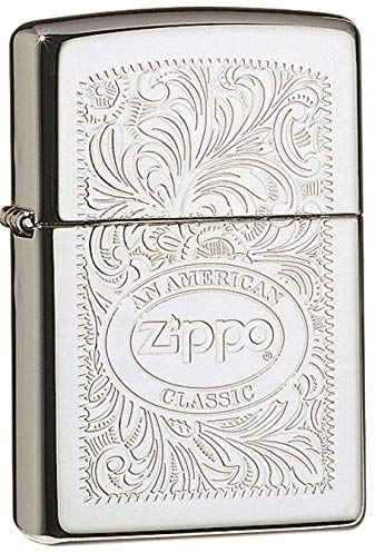 Zippo - Briquet Tempête, Motif Classique Américain, Chrome Poli Miroir, Lustre, Rechargeable, Réutilisable, Résistant Au Vent, Coffret Cadeau, Fabriqué Aux États-Unis