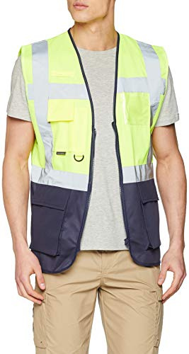 Portwest Gilet Executive Warsaw, Couleur: Jaune/Marine, Taille: M, C476YNRM