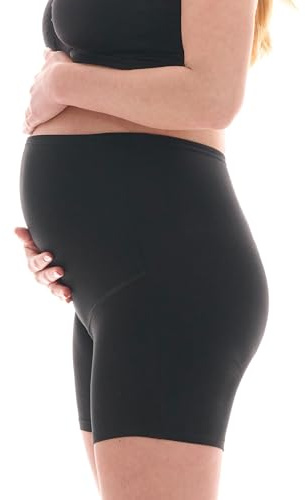 Herzmutter Culotte Maternité Coton - Shorty Culotte Grossesse - Anti Frottement Cuisse - sous-vêtements Maternité - Panty Femme Enceinte - OekoTex100-5000 (XL, Noir)