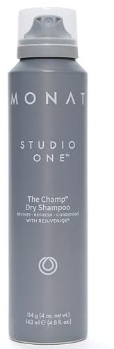 MONAT Studio One™ The Champ™ Conditioning Dry Shampoo Infused w/Rejuveniqe® - Waterless Shampoo That Absorbs Oils, Dirt & Impurities in Between Shampoos. For All Hair Types - Net wt. 113g/4 fl oz.
