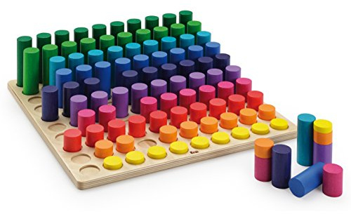 Erzi 42001 Lernspiel Mengenlehre aus Holz, Lernmaterial, Geometrische Formen, Kreativität