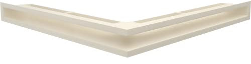 KRATKI Luft Air Vent Grille for Fireplaces Corner Grid with Covered Air Inlet at 45 Degrees Angle Front with Concealed Joints Powder Coated Steel 56x56.6x9cm Cream