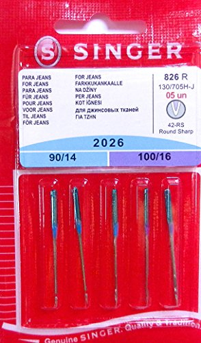 Singer 5 Original Nähmaschinen Nadeln 2026 Stärke 90/14 und 100/16 für Jeans 130/705 H-J