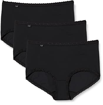 Sloggi Damen 24/7 Cotton Lace Midi C3p Slip, Schwarz, 38 EU