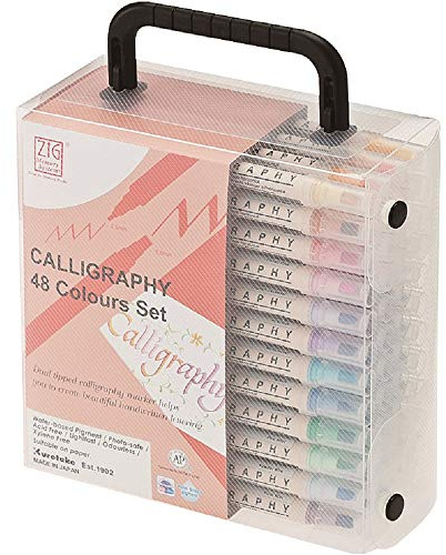 Kuretake Zig MS340048 Memory System Calligraphy Dual Tip Marker Set