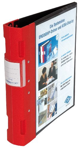 Wedo Ergogrip 5818002 Presentation Folder (A4, 4-Ring Mechanism, Plastic, 31.3 x 5.6 x 28.0 cm) Black/Red