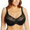 DELIMIRA Women's Beauty Lace Non Padded Minimiser Full Figure Underwire Bra Black 36H