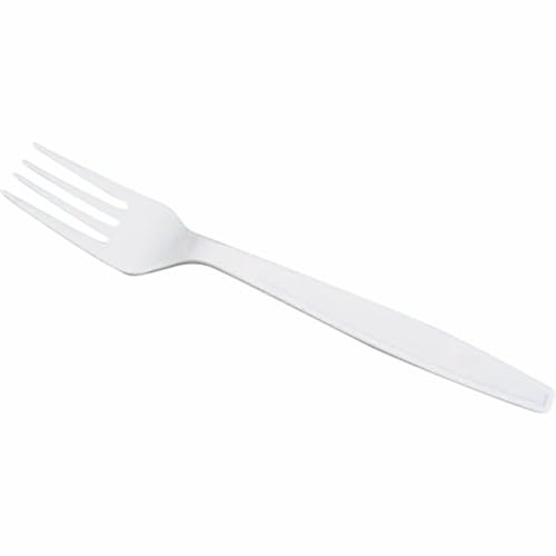 Karat U3530W 7 Poly-Wrapped Heavy-Weight Disposable Fork, White (Pack of 1000)