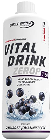 Best Body Nutrition Vital Drink ZEROP® - schwarze Johannisbeere, Original Getränkekonzentrat - Sirup - zuckerfrei, 1:80 ergibt 80 Liter Fertiggetränk, 1000 ml