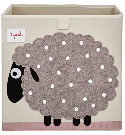 3 Sprouts, Aufbewahrungsbox Kinder mit Deckel, Spielzeugbox für Kallax Regale, Box zur Spielzeugaufbewahrung, Kinder Aufbewahrungsbox Kinderzimmer, Aufbewahrungsboxen für Spielzeug - Schaf