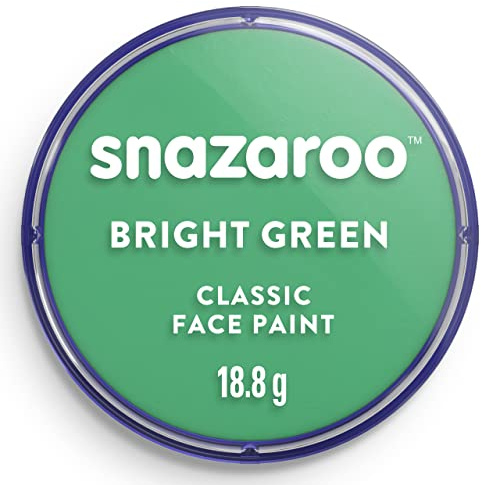 Snazaroo Classic Face and Body Paint, Bright Green Colour, Water Based, Easily Washable, SFX Makeup
