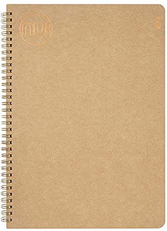NU Elite Kraft - Cuaderno de anillas A4, marrón