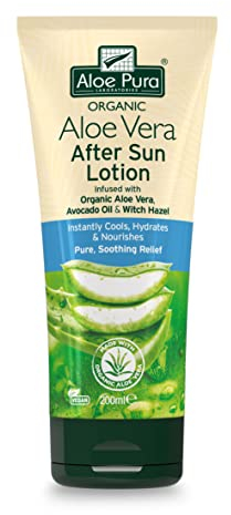 Aloe Pura Aloe Vera After-Sun Lotion, natürlich, vegan, tierversuchsfrei, paraben- & SLS-frei, beruhigend, 200ml