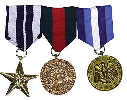 Assorted Designs Military Medals (Pack of 3) - Durable & Authentic Design, Perfect Accessory for Military, Unifroms, Veterans, Service, & Recognition Events Halloween