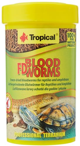 Tropical FD Blood Worms 100ml / 7g - vers de Sang lyophilisés Nourriture pour Reptiles et Amphibiens