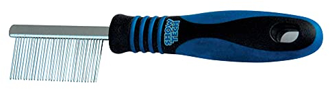 Chinoxia Gesichtskamm mit Comfortgriff, Ideal für Bart und Augenbereich, Silber, 12 cm, Männer mit Bart