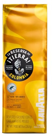 Lavazza ¡TIERRA! Colombia 100% Arabica-filter Authentic Italian, Blended And Roated in Italy, Fruity aroma with a balanced body-filter resulting in notes of grapefruit, red fruits, bergamot & Honey