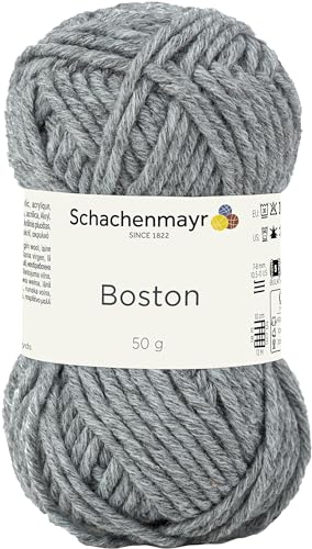 Schachenmayr Boston, 50G mittelgrau meliert Handstrickgarne