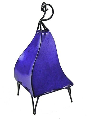 orientale lampada a stelo marokkanische Henna lampada Pelle lampada da tavolo lampada da terra piantana Orient mellah Tinta Unita 40 cm, Lila, E14 40.0 wattsW