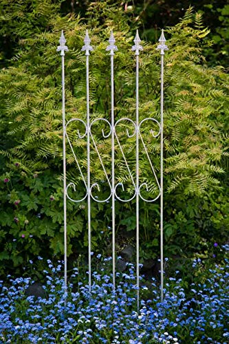 KUHEIGA Rankgitter aus Metall 163cm x 47cm Verzinkt Rankgerüst Beetzaun, Zink