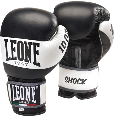 LEONE 1947 Shock Guanti Boxe, Unisex - Adulto, Nero, 10 OZ, GN047